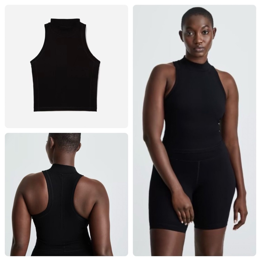 Everlane The Perform Mockneck Tank Size XS Black NWT